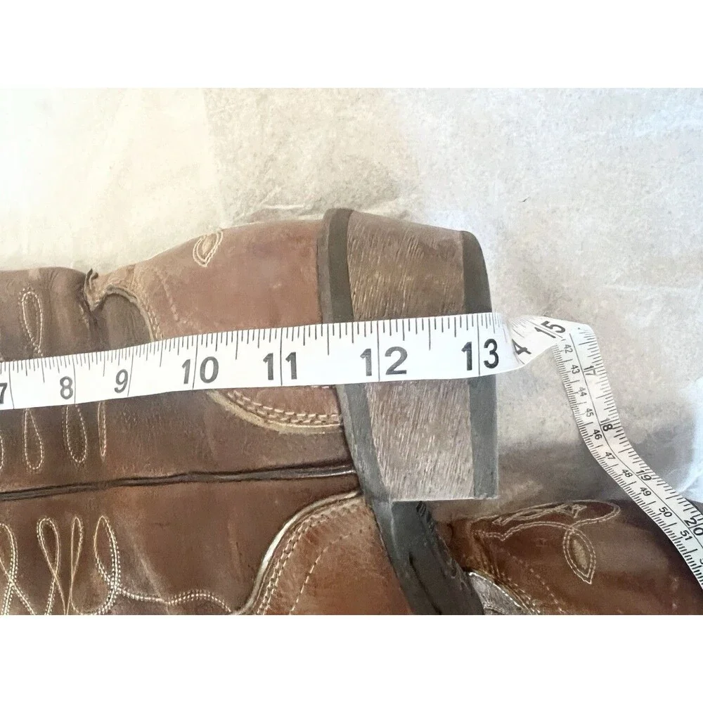 Ariat Zealous Overlay Snip Toe Decrative Western Cowboy Boots Size 10 40.5 Tan